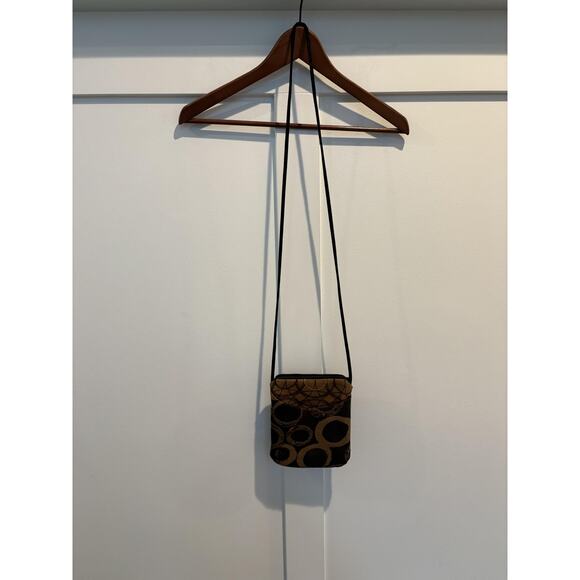 Maruca Crossbody Bag Brown Black Geometric Tapestry Purse Handmade USA - Picture 9 of 11